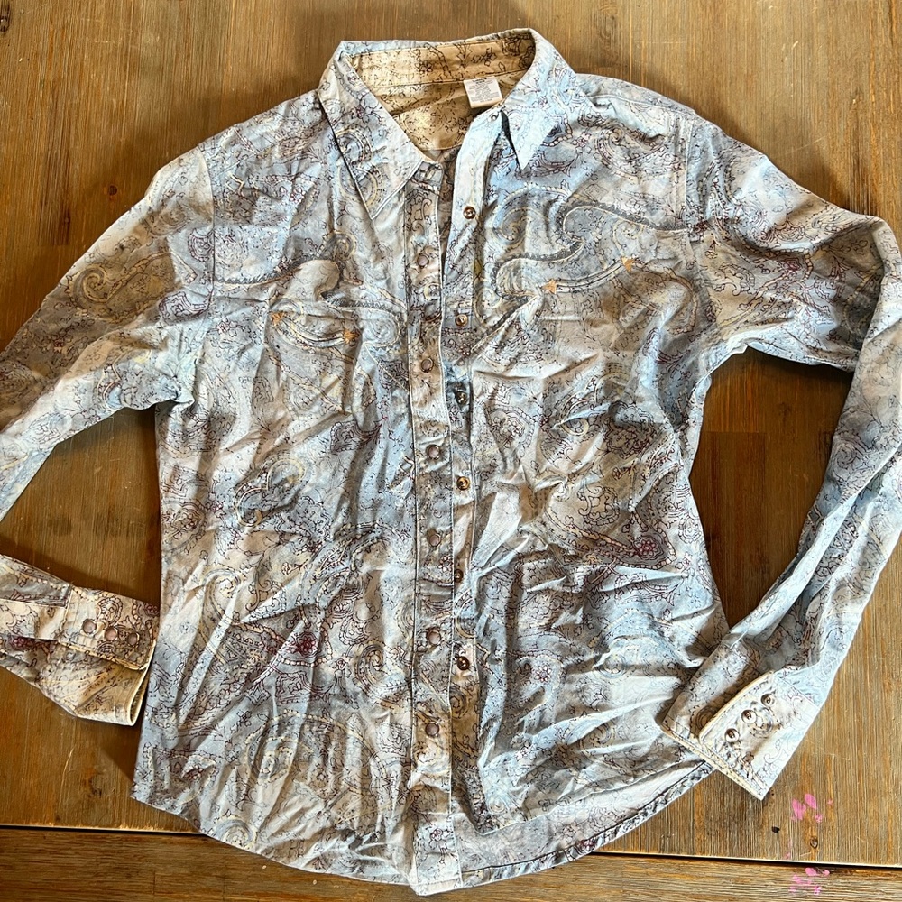 Western Paisley Button-Up Shirt